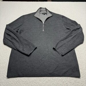 Theory Mens Sweater Wool Blend Mock Neck Quarter Zip Pullover Knit Jacket Sz XL